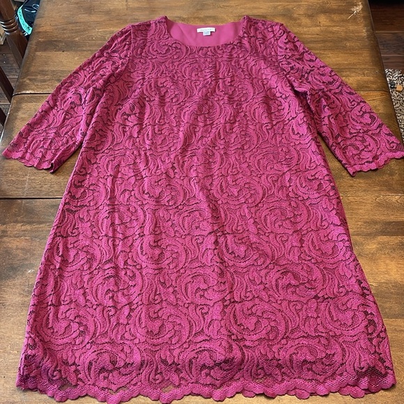 🌸Garnet Hill laced stretchy dress with 3/4 sleeves - Picture 3 of 10